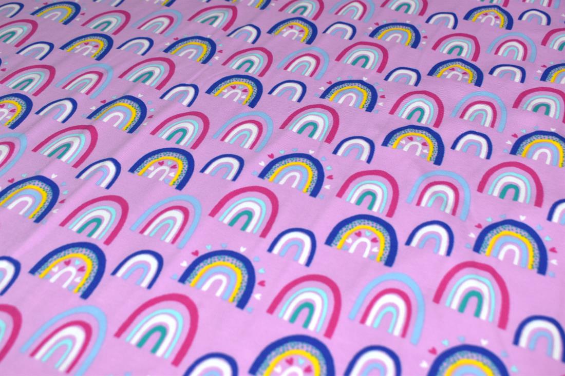 Pink Rainbow Arches Cotton Jersey