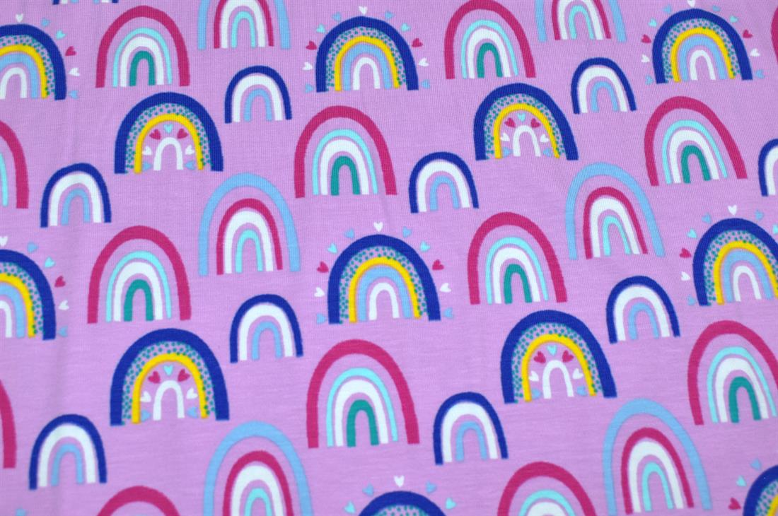 Pink Rainbow Arches Cotton Jersey