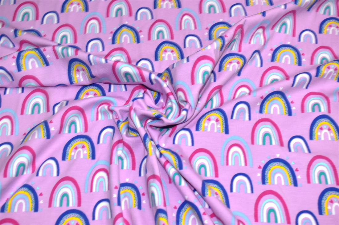 Pink Rainbow Arches Cotton Jersey