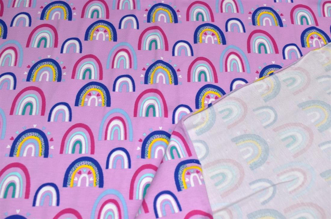 Pink Rainbow Arches Cotton Jersey