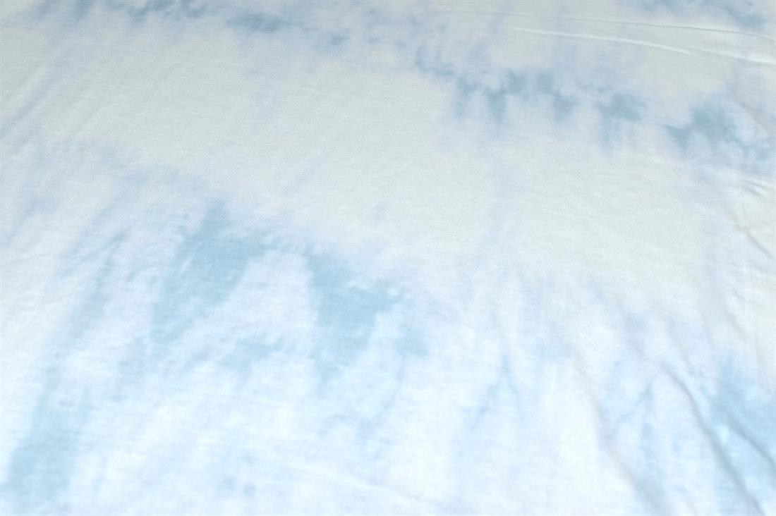 White & Blue Printed Jersey Fabric