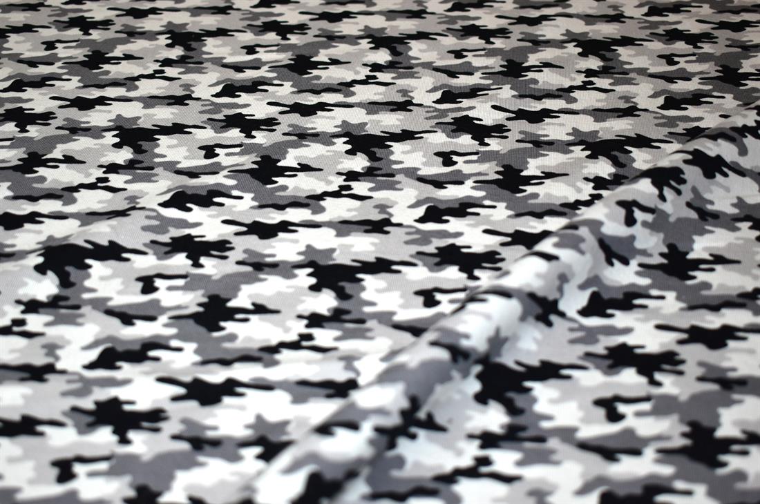 Grey Camouflage Cotton Jersey
