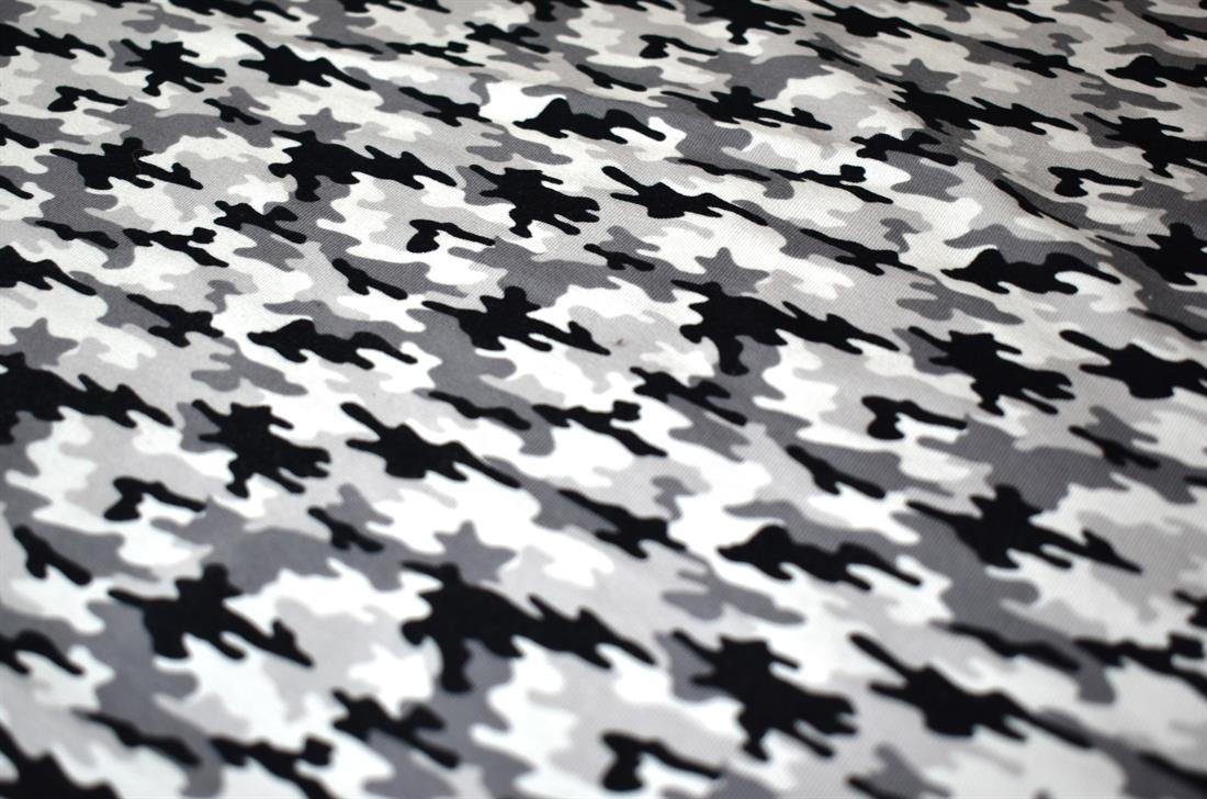 Grey Camouflage Cotton Jersey