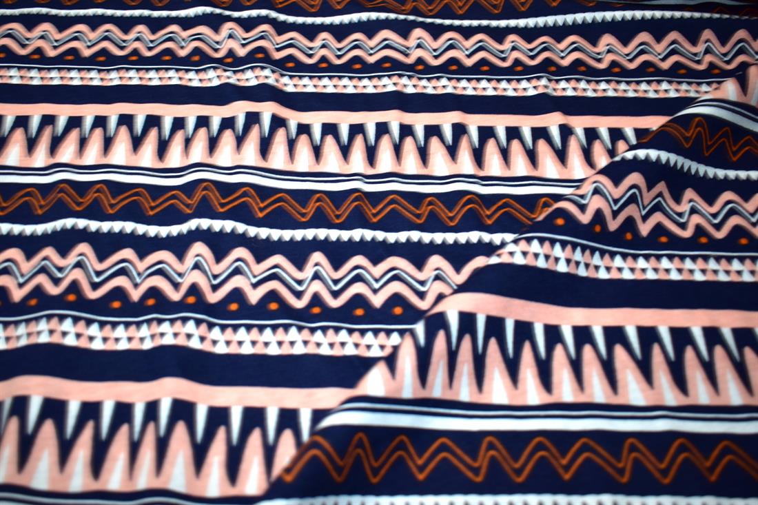 Navy Printed Jersey Fabric