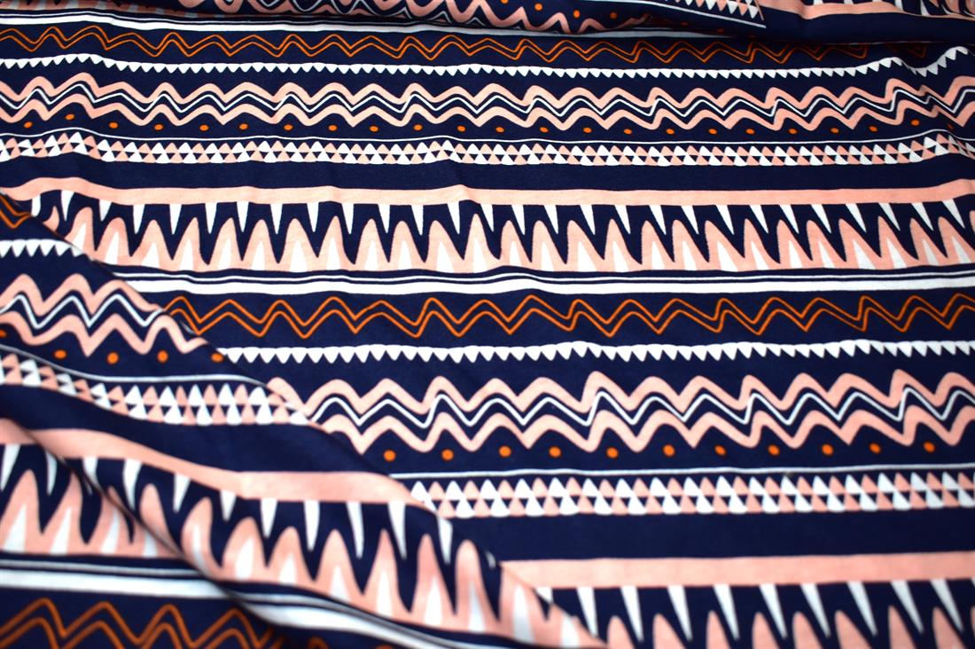 Navy Printed Jersey Fabric