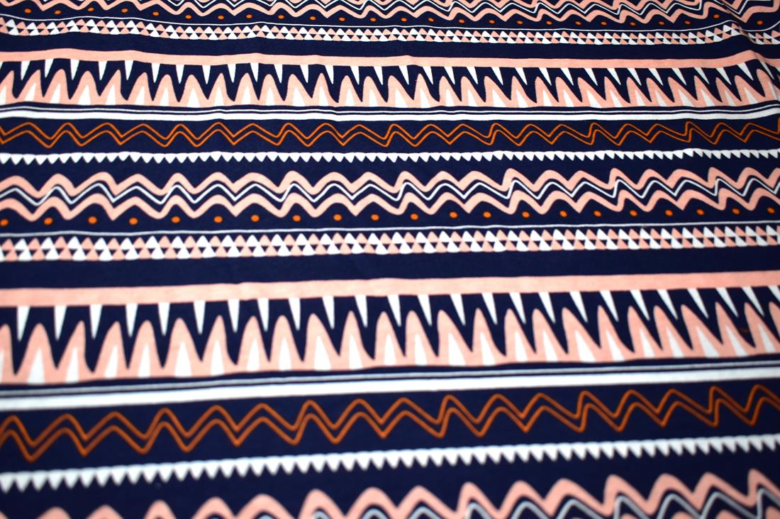 Navy Printed Jersey Fabric
