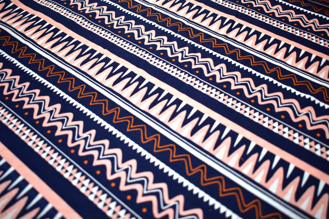 Navy Printed Jersey Fabric
