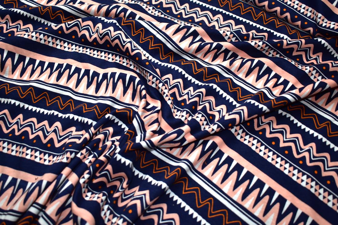 Navy Printed Jersey Fabric
