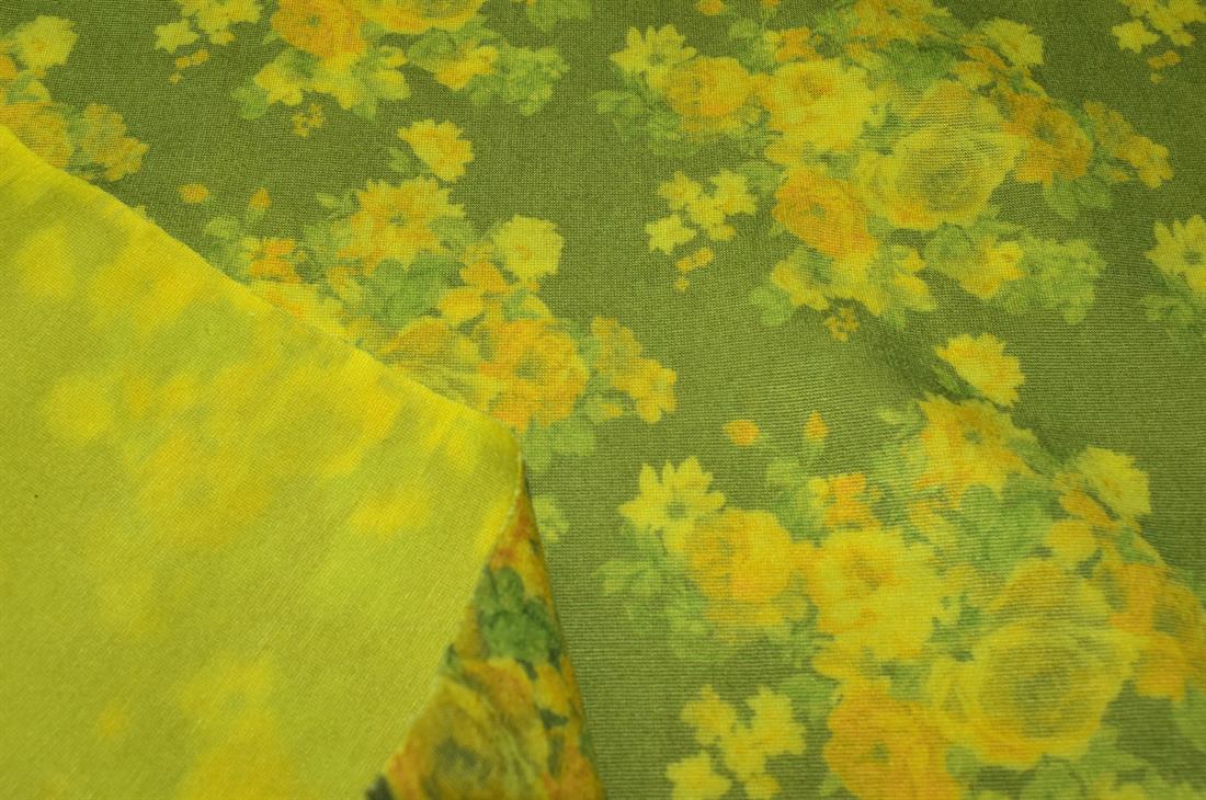 Yellow & Lime Printed Jersey Fabric