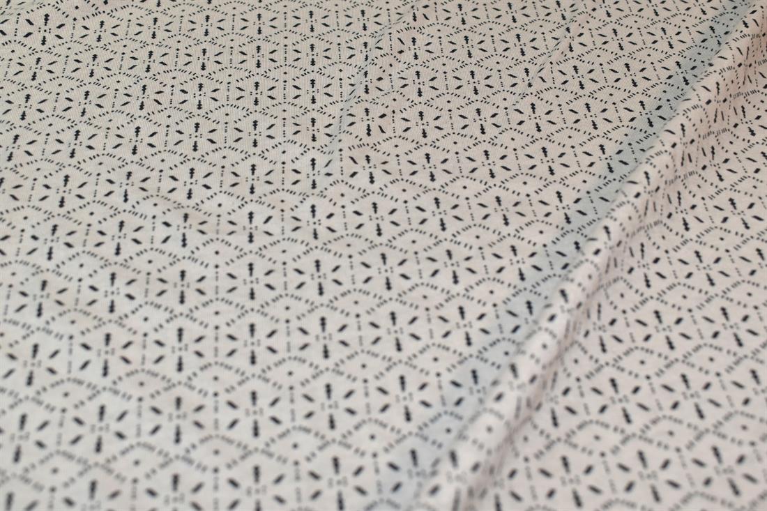 Cream Printed Jersey Fabric