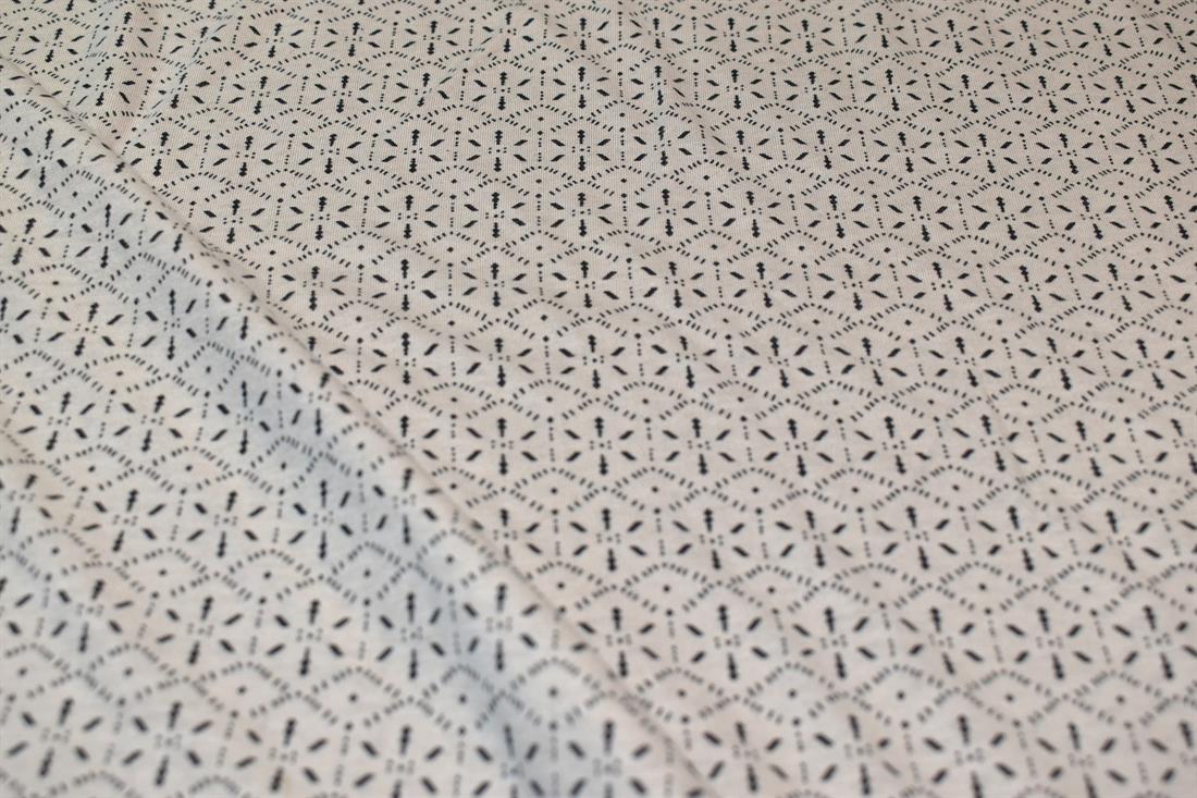 Cream Printed Jersey Fabric