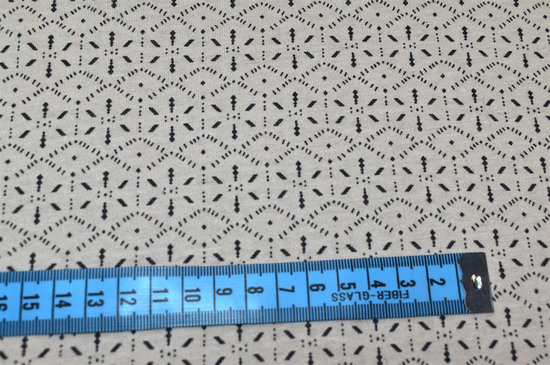 Cream Printed Jersey Fabric