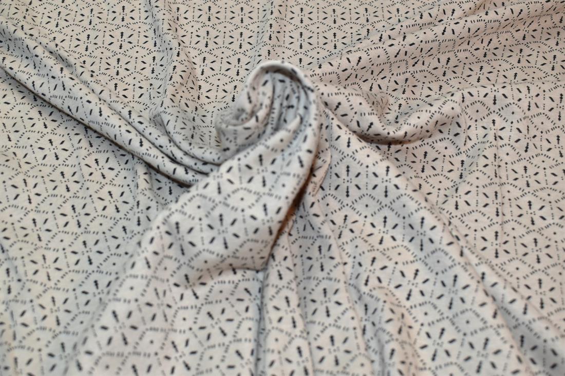 Cream Printed Jersey Fabric