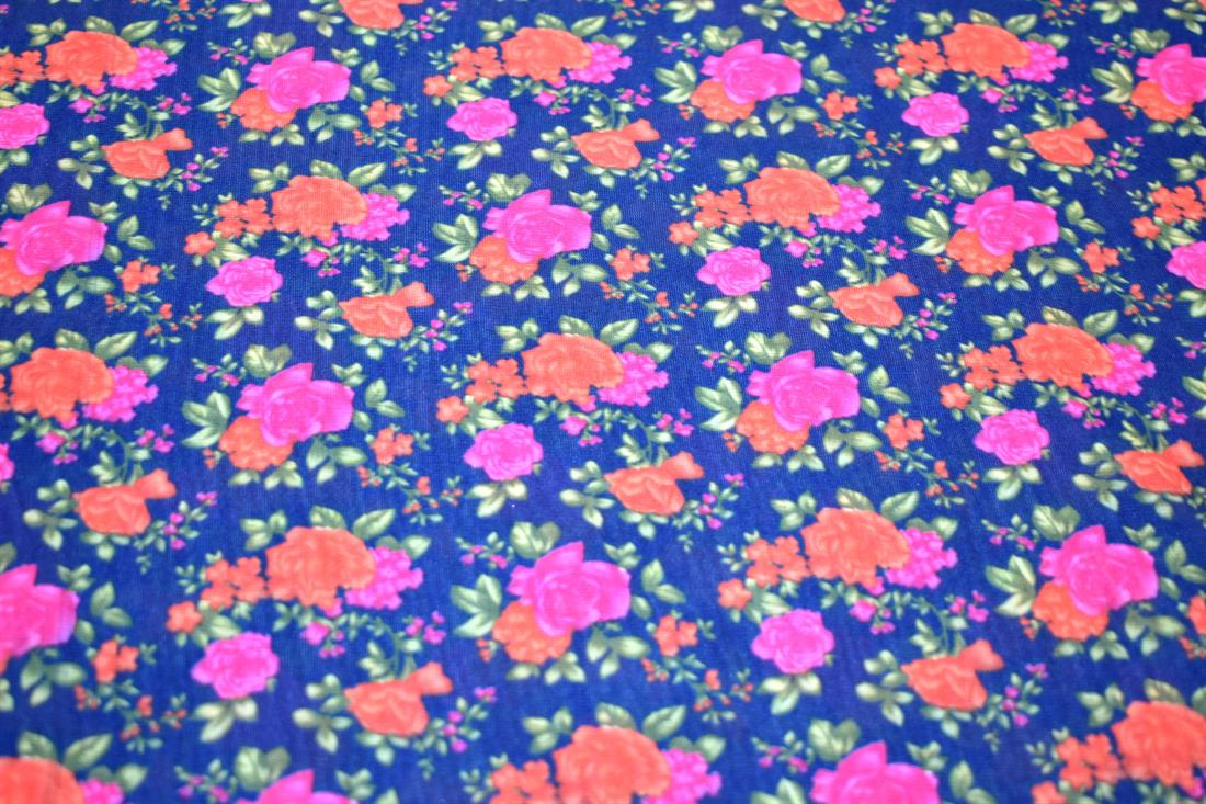 Navy & Pink Printed Jersey Fabric