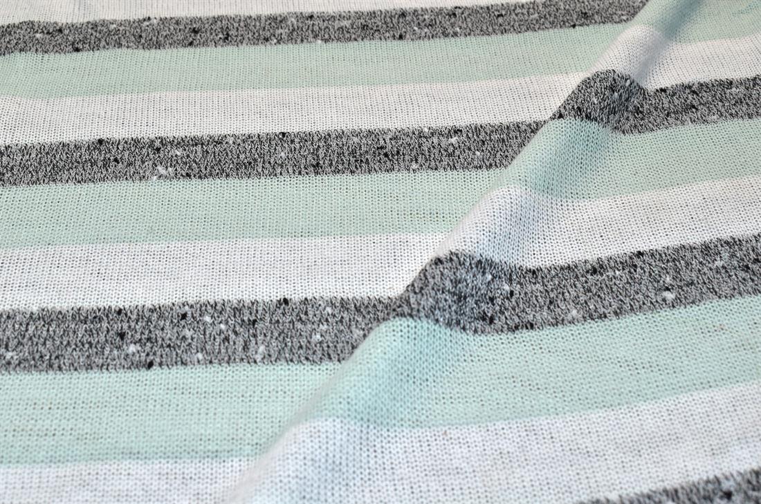 Mint Printed Strips Jersey Fabric