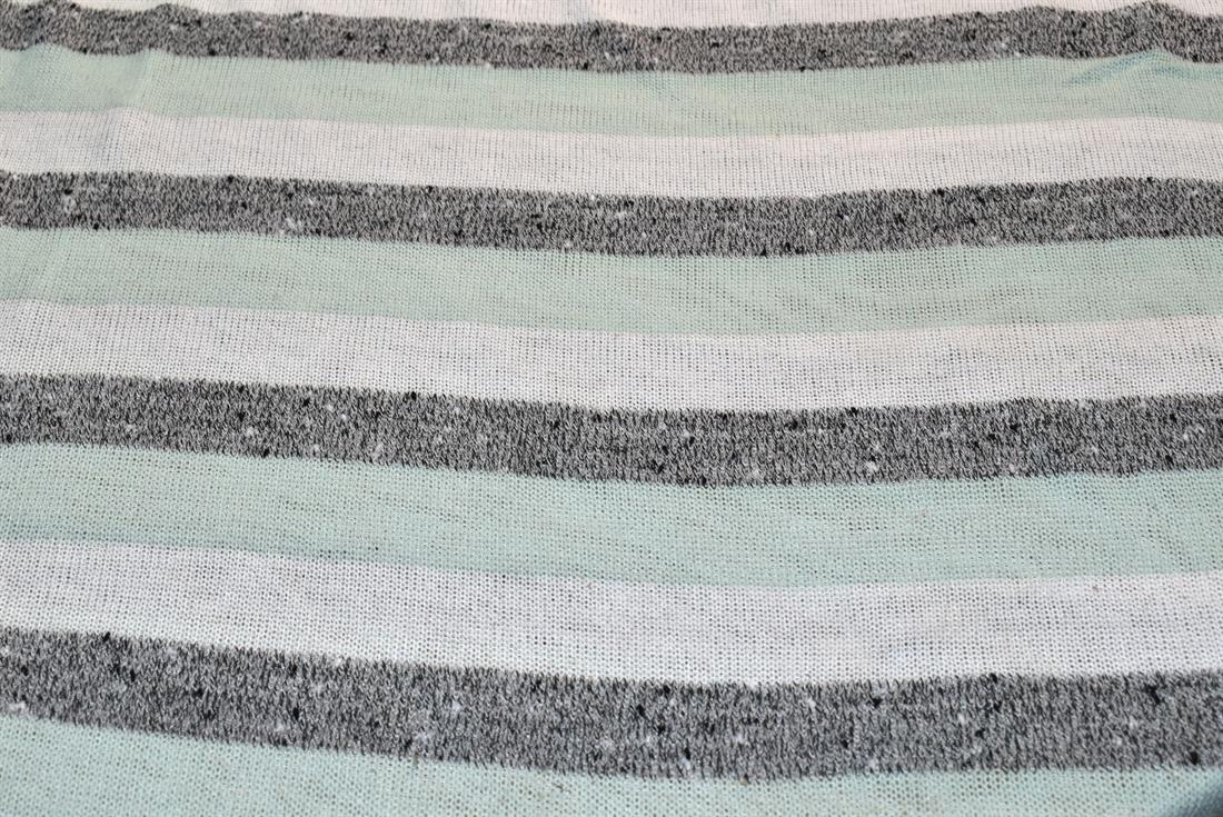 Mint Printed Strips Jersey Fabric