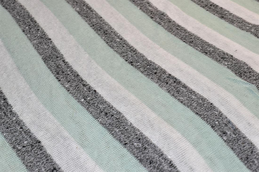 Mint Printed Strips Jersey Fabric