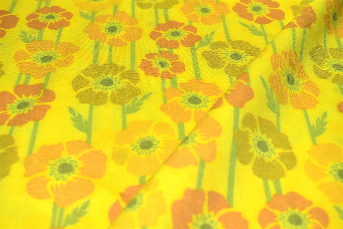Yellow Printed Jersey Fabric