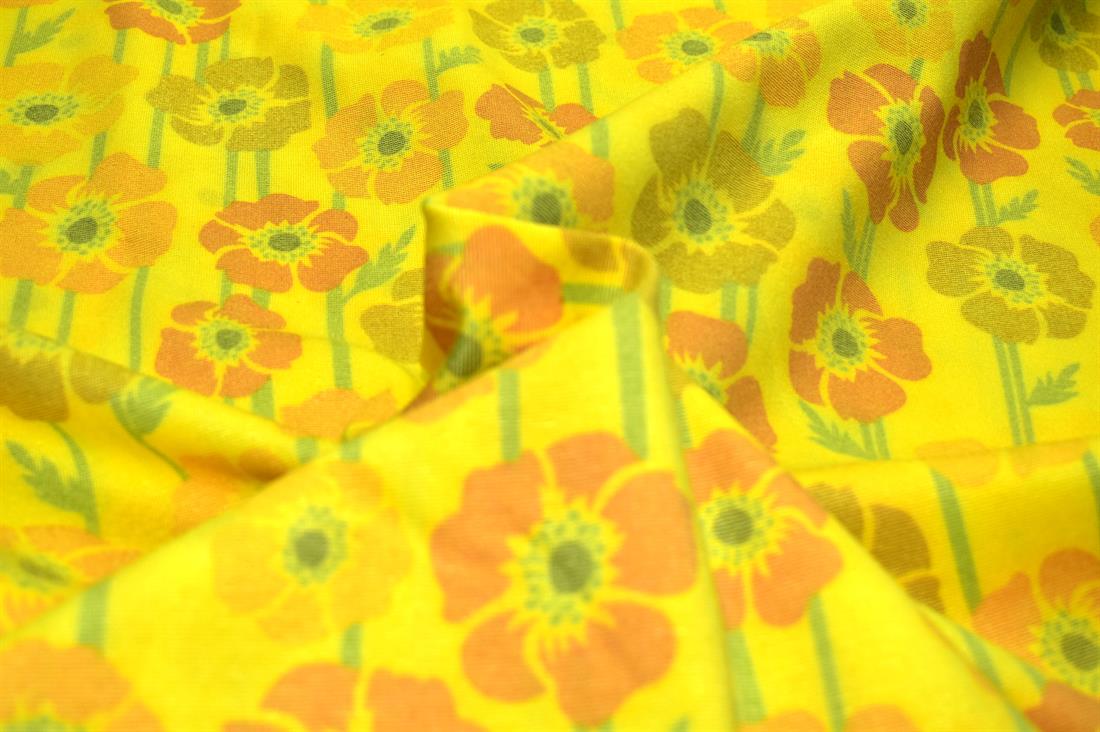 Yellow Printed Jersey Fabric