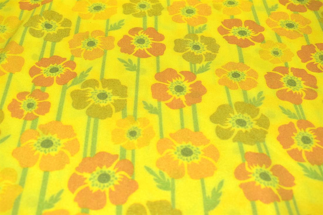 Yellow Printed Jersey Fabric