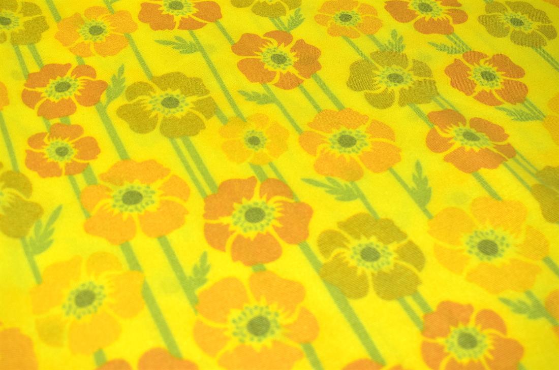 Yellow Printed Jersey Fabric