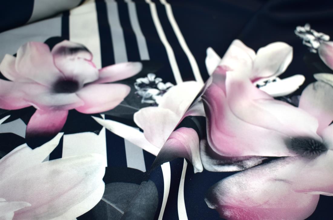 Navy Printed Jersey Fabric