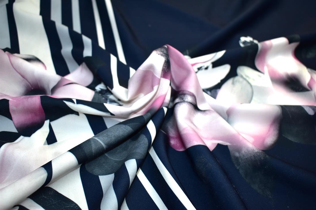 Navy Printed Jersey Fabric