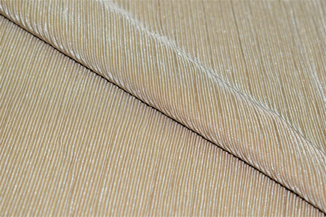 Plain Pleated Polyester Jersey Fabric, Stripes Print