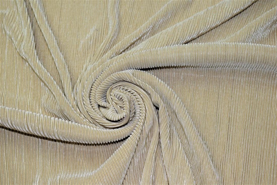 Plain Pleated Polyester Jersey Fabric, Stripes Print
