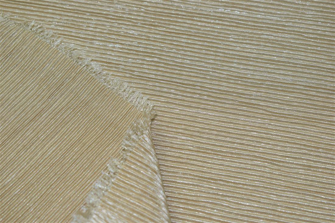 Plain Pleated Polyester Jersey Fabric, Stripes Print