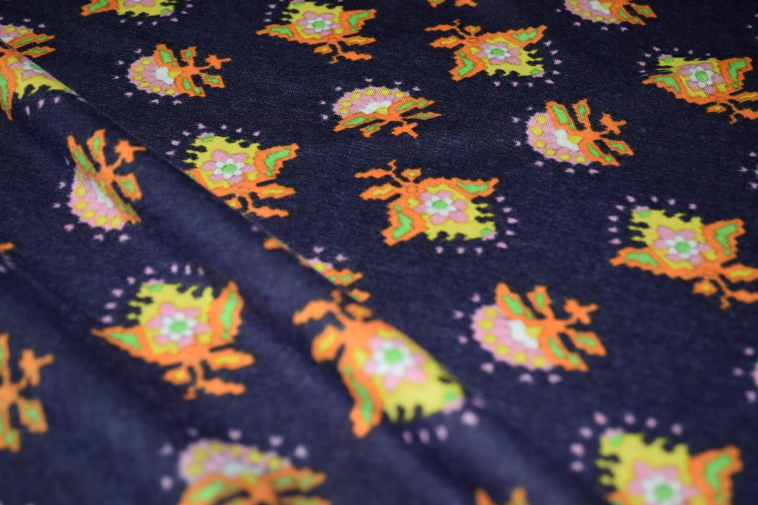 Navy Printed Jersey Fabric