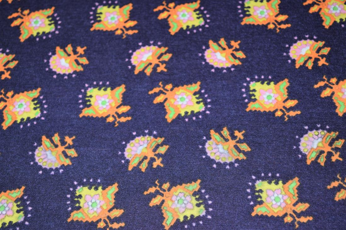 Navy Printed Jersey Fabric