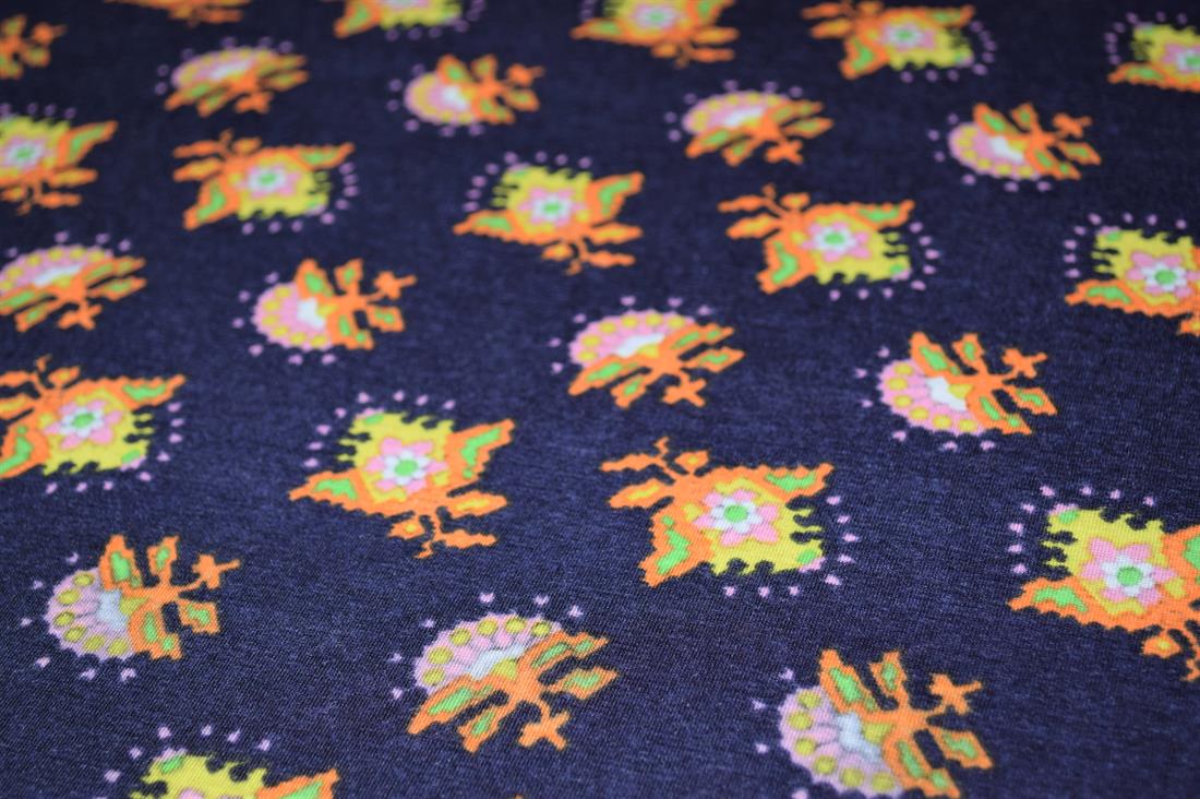 Navy Printed Jersey Fabric