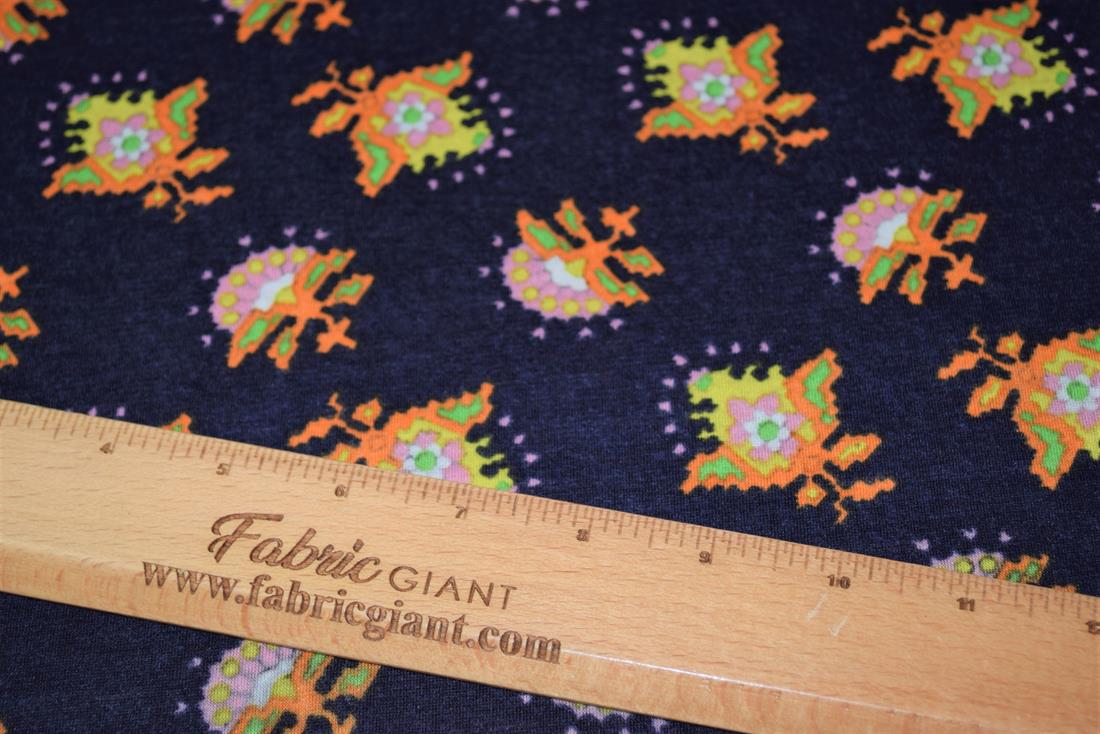 Navy Printed Jersey Fabric