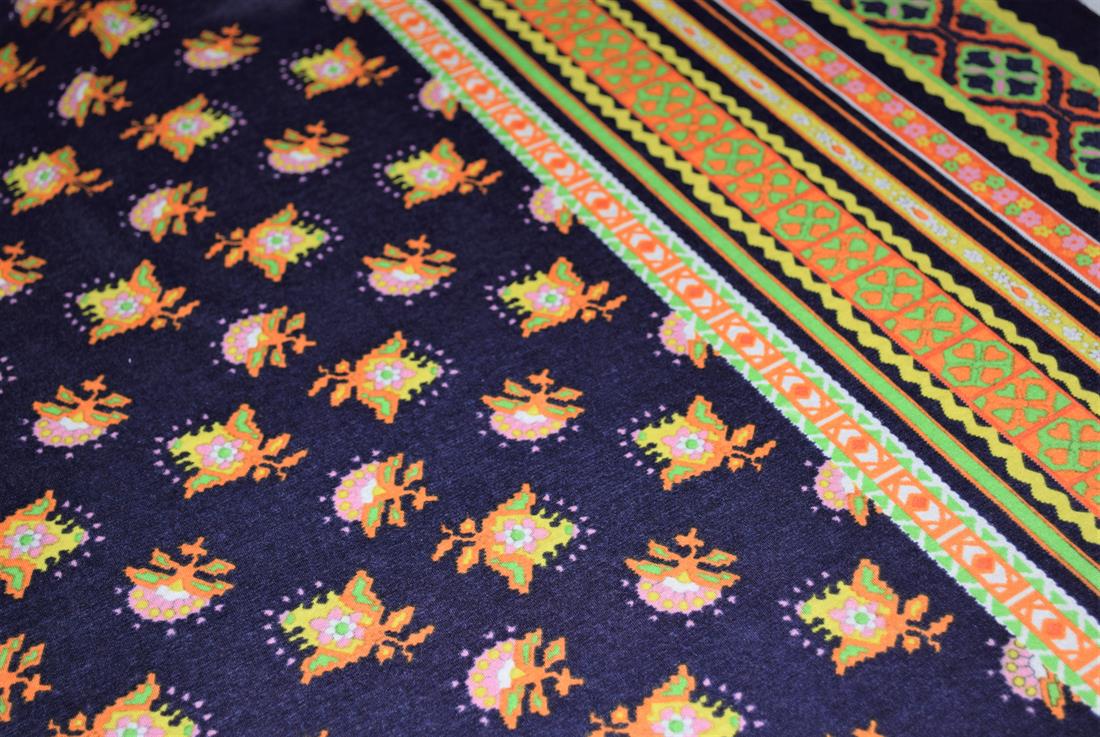 Navy Printed Jersey Fabric