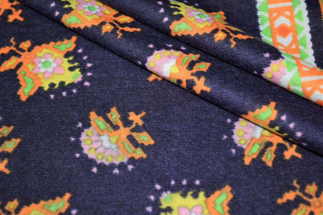 Navy Printed Jersey Fabric