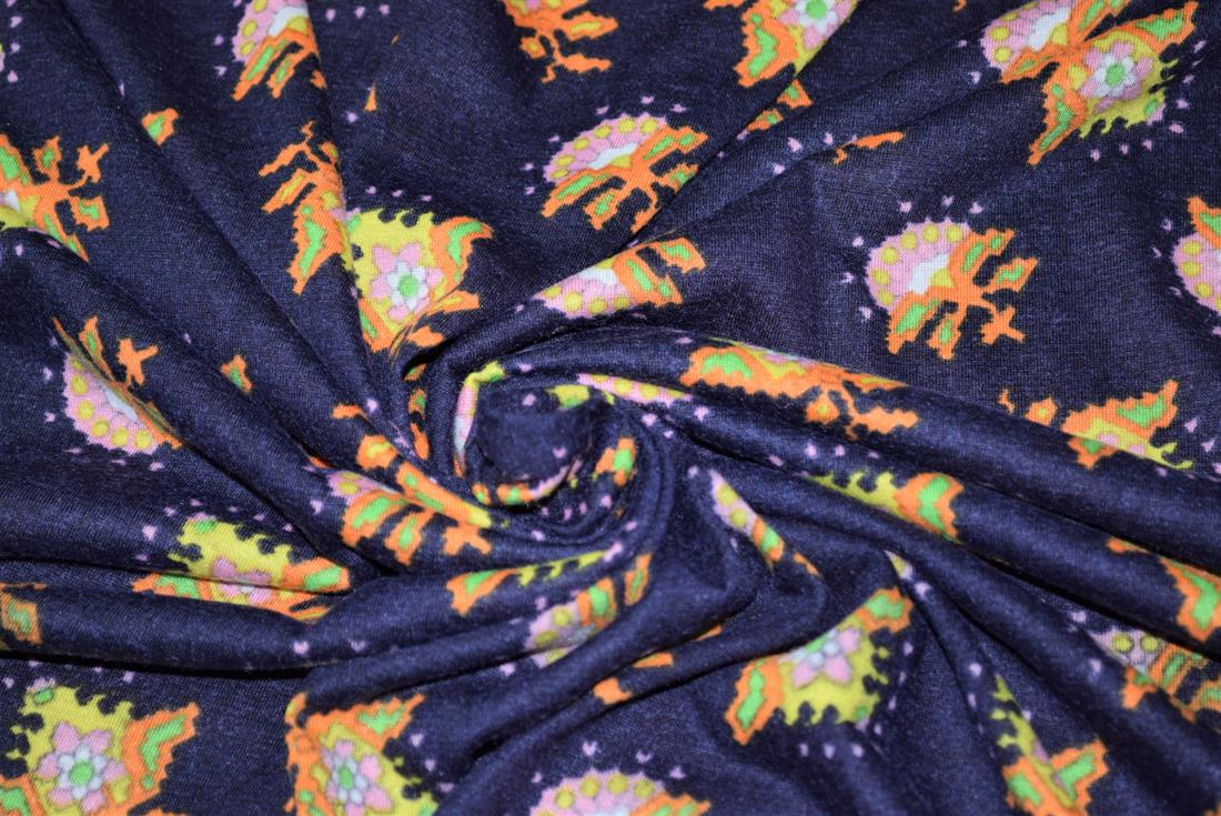 Navy Printed Jersey Fabric