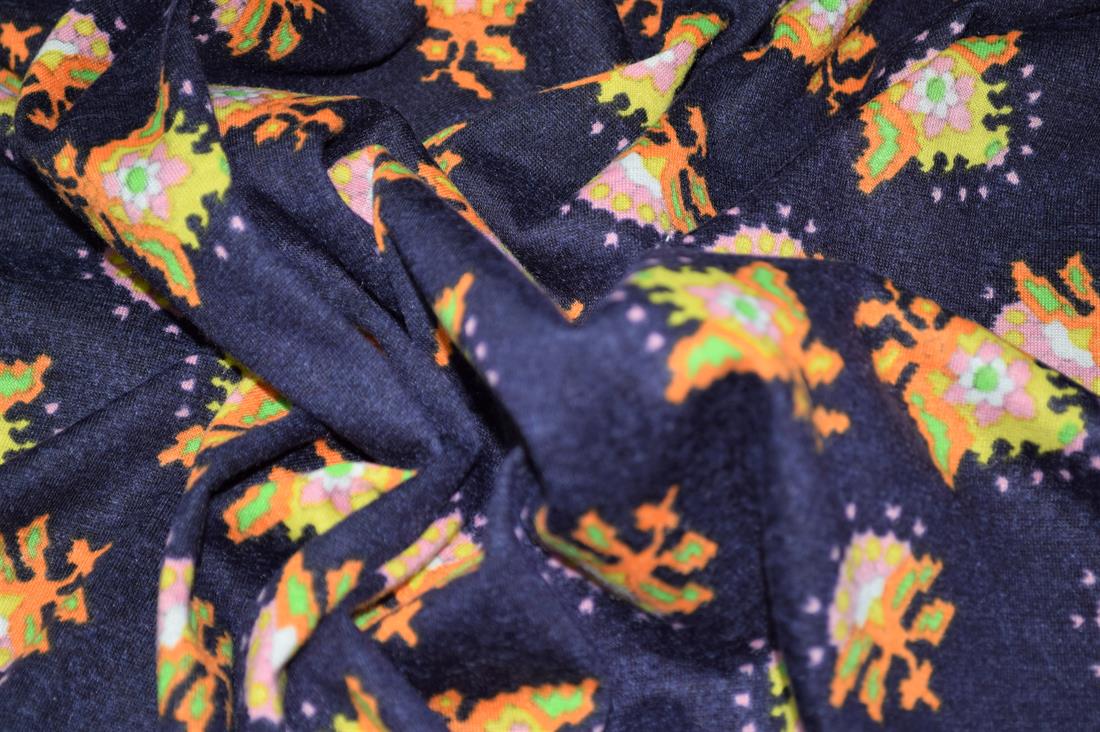 Navy Printed Jersey Fabric