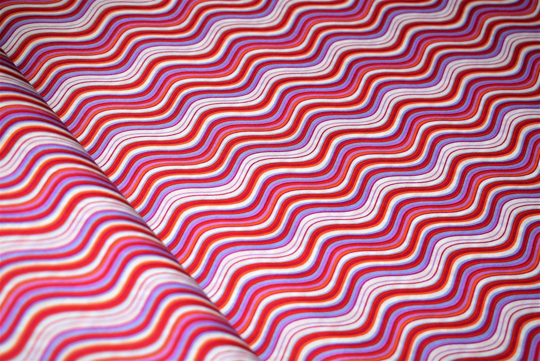 Red & Orange Zig Zag Print Cotton Lawn