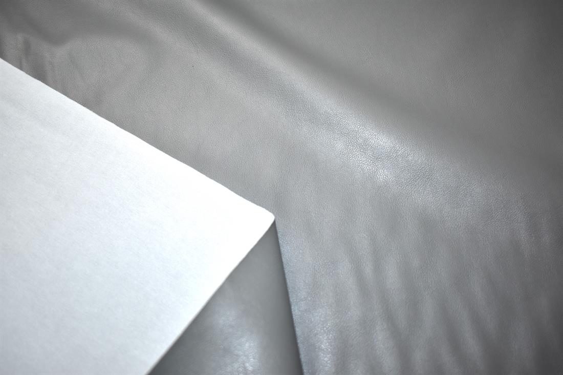 Silver & Grey Soft Leatherette Silver Flame Retardent Upholstery Vinyl