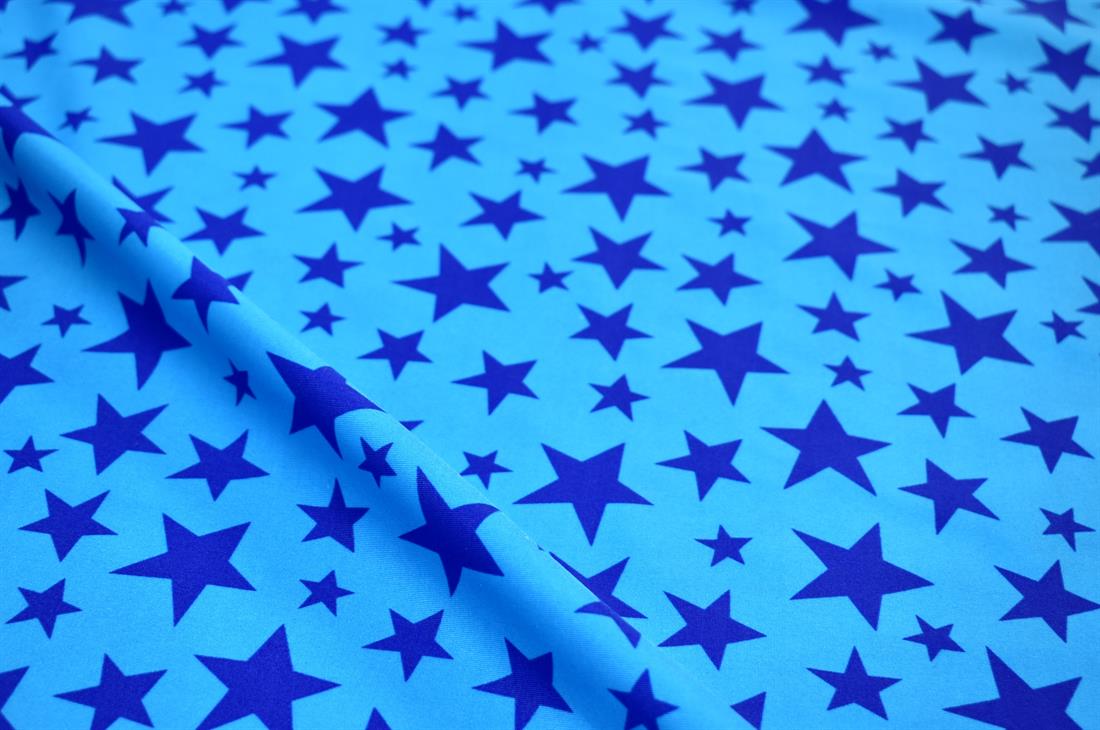 Blue Prined Stars Micrd Elastic Lycra