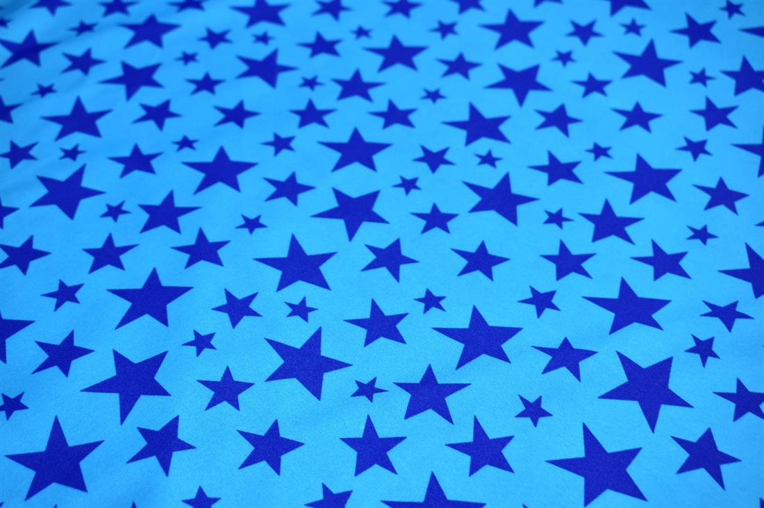 Blue Prined Stars Micrd Elastic Lycra