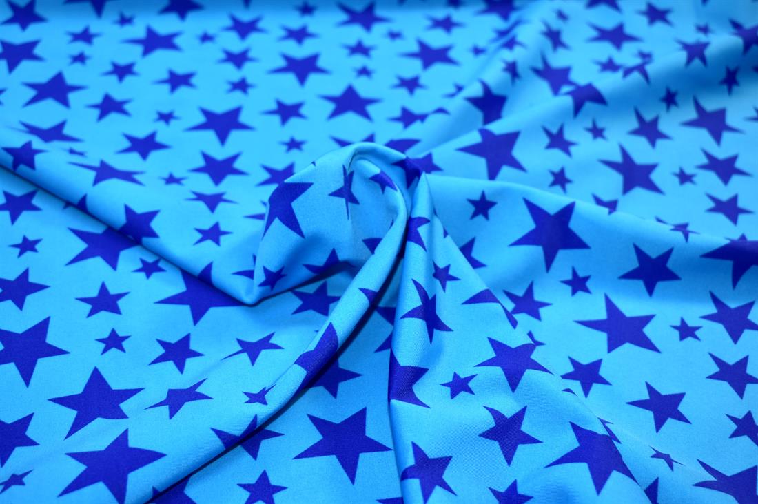 Blue Prined Stars Micrd Elastic Lycra