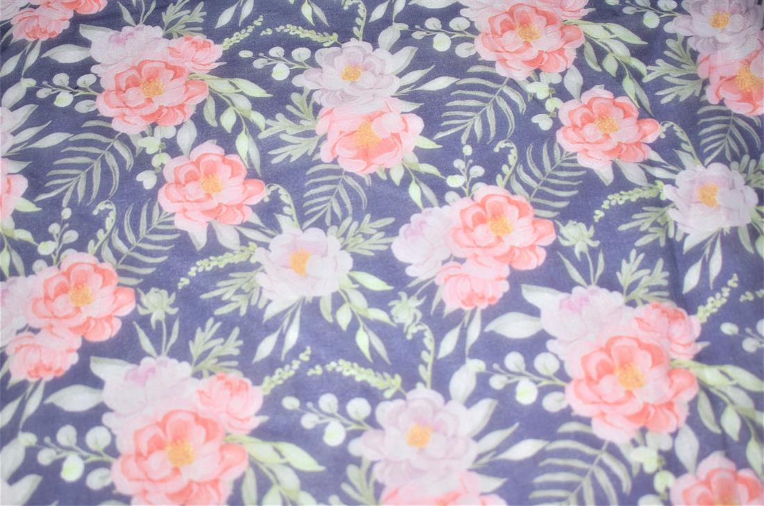 Black Printed Organza Fabric