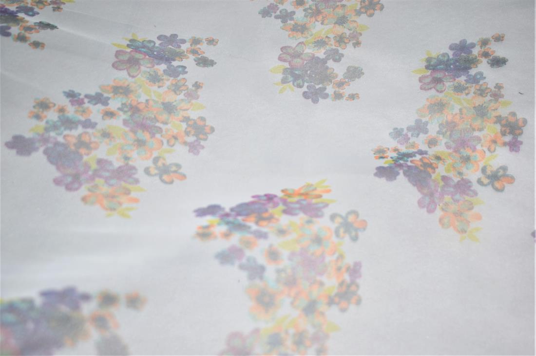 White Printed Organza Fabric