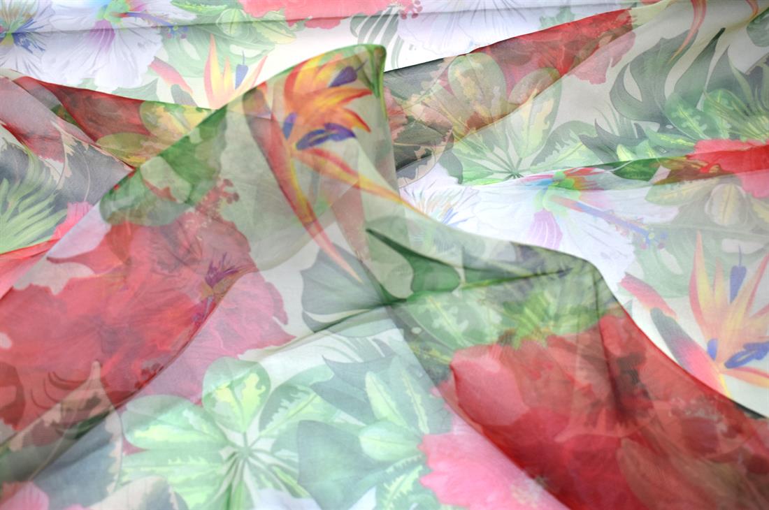 Printed Polyester Organza Fabric