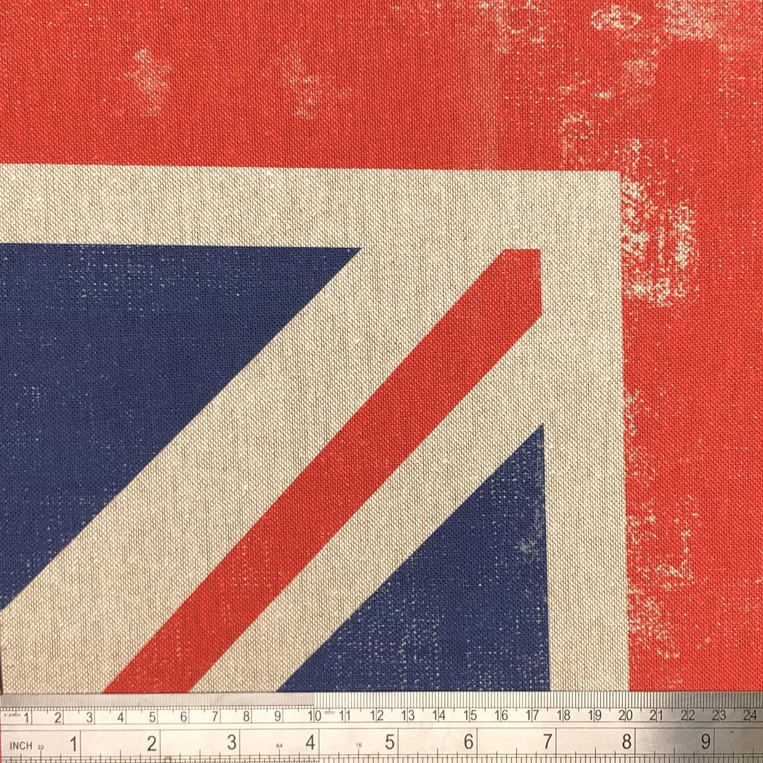 Union Jack Panel Printed Digital Canvas Fabric