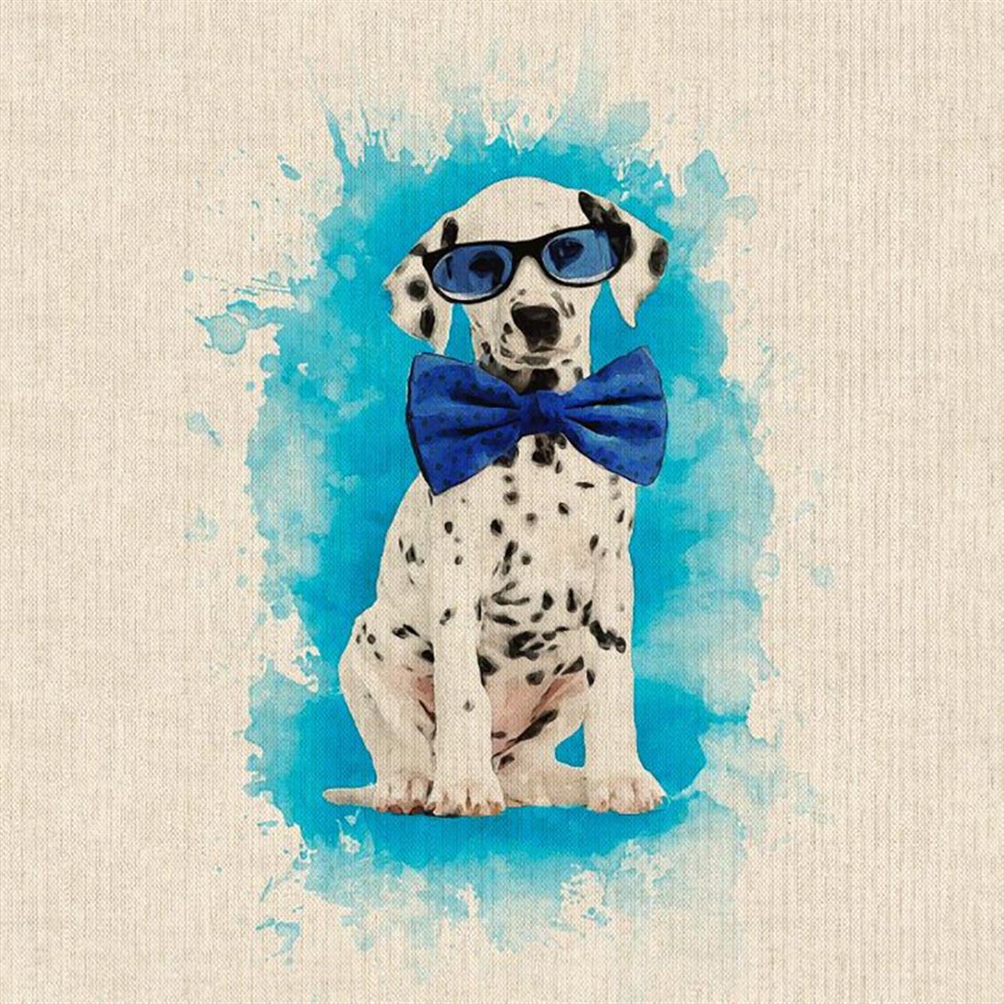 Natural Novelty Dalmation Panel Printed Digital Canvas Fabric