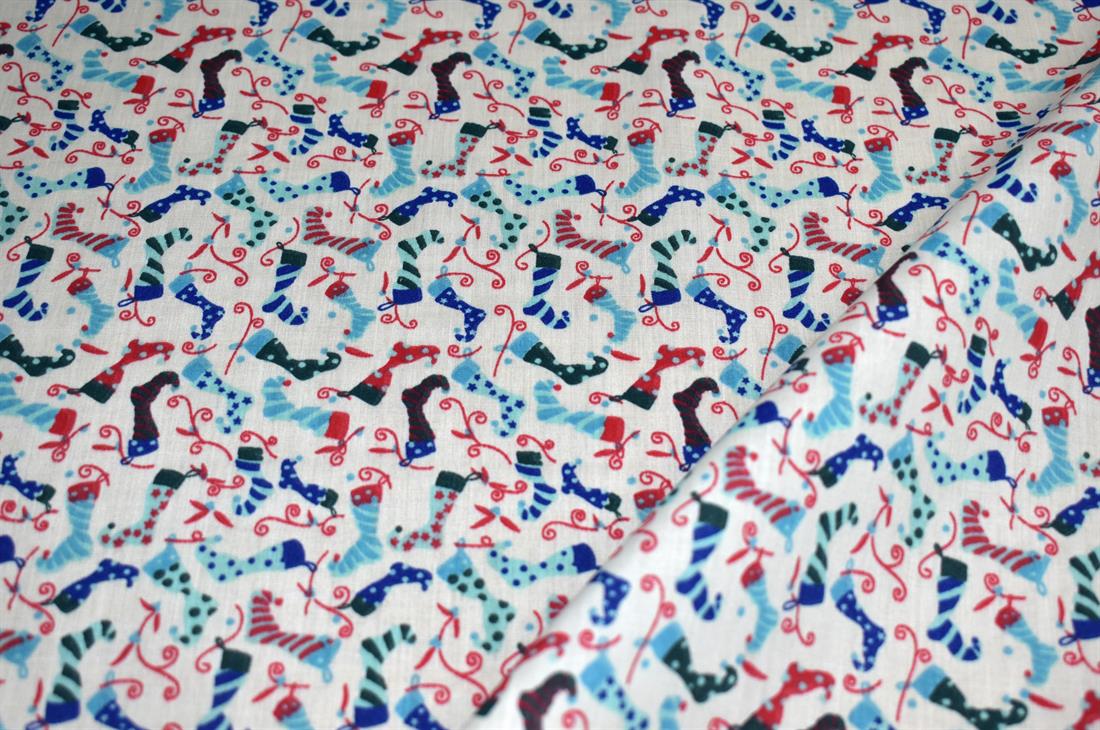 Cream Printed Polycotton Fabric