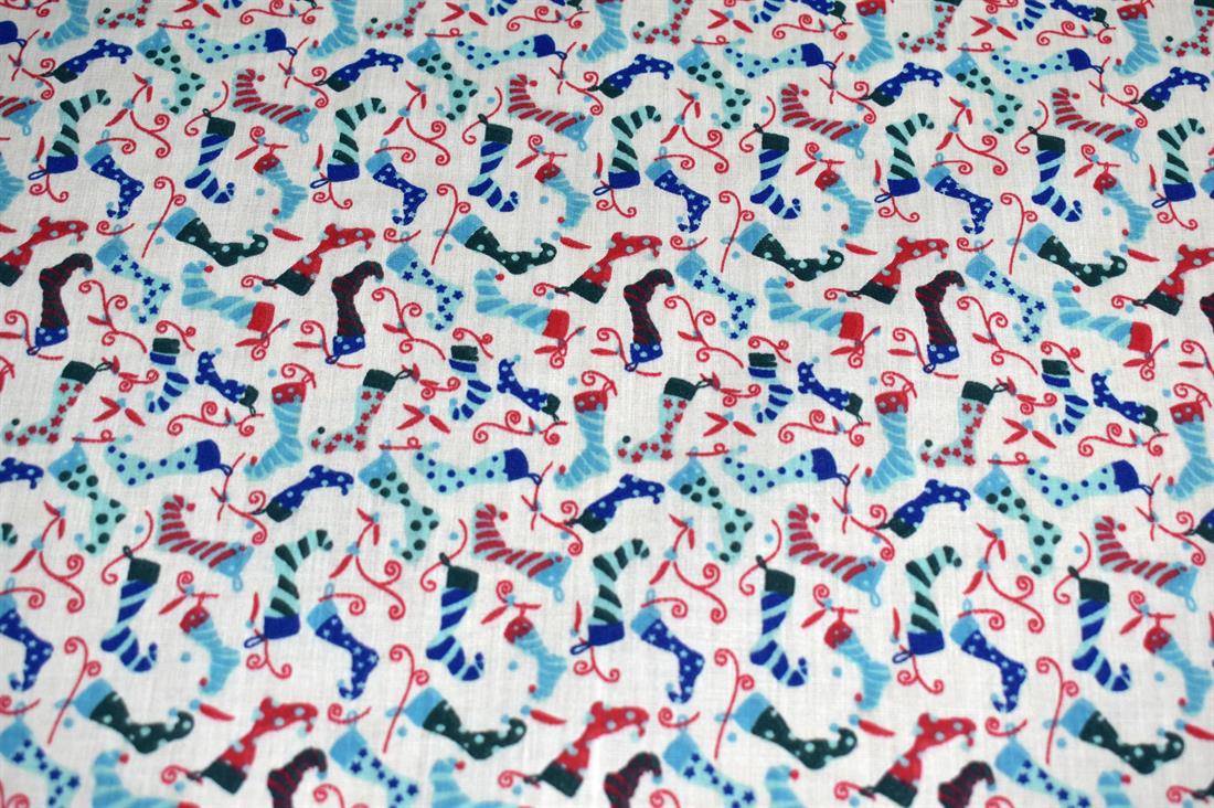 Cream Printed Polycotton Fabric